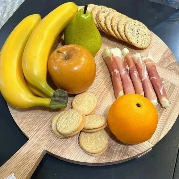 Serving Board Handmade Ash Wood Round Cutting Board NEW by Pottery Barn - Picture 2 of 9